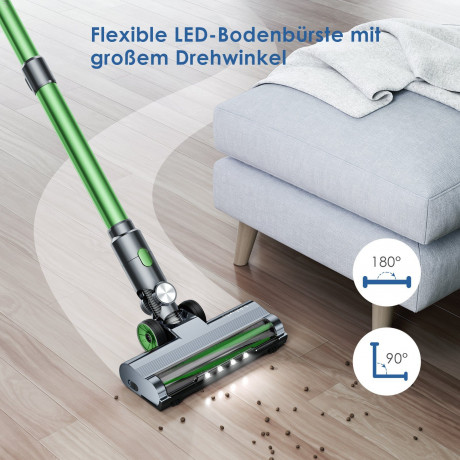 oyajia oyajia Akku-Stielstaubsauger Akku Staubsauger mit Smart Touchscreen Automatische Sauganpassung, 250,00 W, beutellos, Mit integrierter Ladestation, 25kPa, 50 Min. Laufzeit Grun Беспроводной пылесос oyajia Беспроводной пылесос с интеллектуальным сенс