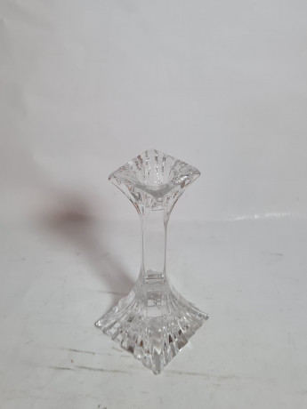 Подсвечник винтажный La Galleria с декором, хрусталь, 17,5 x 7 см, Германия, 1960-70гг.