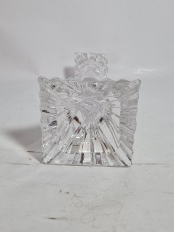 Подсвечник винтажный La Galleria с декором, хрусталь, 17,5 x 7 см, Германия, 1960-70гг.