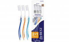 Dr. Best Zahnbuerste Original mittel Зубная щетка Оригинальная средней мягкости 2+1, набор 3 шт