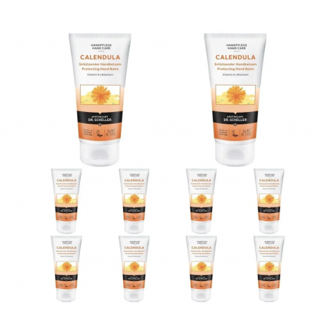 Dr. Scheller Calendula Handpflege 10stk, КАЛЕНДУЛА бальзам для рук с экстрактом календулы, витамином А и витамином Е, 75мл * 10 шт