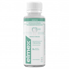 elmex Sensitive Mundspuelung, 100 ml, Ополаскиватель Sensitive для чувствительных зубов, без спирта, дорожный формат 100 мл