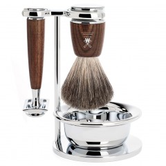 Muhle RYTMO  4-teiliges Rasierset  Esche dunkel Rasierhobel  RYTMO бритвенный набор из 4 предметов темно-пепельная безопасная бритва