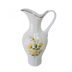 Ваза - кувшин винтажная Royal KPM Bavaria &quot;Желтые цветы&quot;, ручная роспись, фарфор, 12 см, Германия, 1960-70гг.