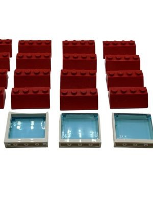 LEGO LEGO 2x4 Dachsteine Rot und Fenster - 25 Stuck - Red 3037 NEU LEGO 2x4 черепица красная и окно - 25 штук - красный 3037 НОВИНКА