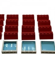 LEGO LEGO 2x4 Dachsteine Rot und Fenster - 25 Stuck - Red 3037 NEU LEGO 2x4 черепица красная и окно - 25 штук - красный 3037 НОВИНКА