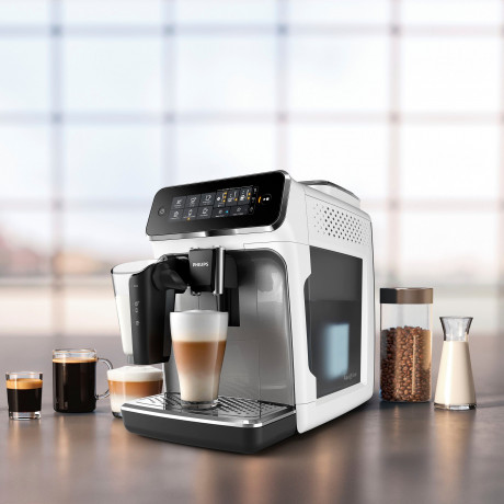 Philips Philips Kaffeevollautomat 3200 Serie EP3243/70 LatteGo, inkl. gratis Genusspaket im Wert von UVP 49,99 €, weiss Полностью автоматическая кофемашина Philips серии 3200 EP3243/70 LatteGo, включая бесплатный пакет развлечений стоимостью 49,99 евро,