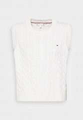 Tommy Hilfiger CABLE VEST Jumper ecru КАБЕЛЬНЫЙ ЖИЛЕТ джемперы экрю