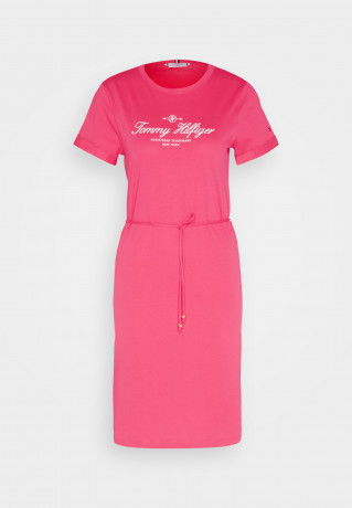 Tommy Hilfiger REGULAR SHORT DRESS Jersey dress bright cerise pink ОБЫЧНОЕ КОРОТКОЕ ПЛАТЬЕ Платье из джерси ярко-вишнево-розовый