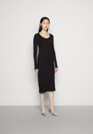 Tommy Hilfiger FRILL MIDI DRESS Jumper dress black ПЛАТЬЕ МИДИ FRILL платье-джемпер черный