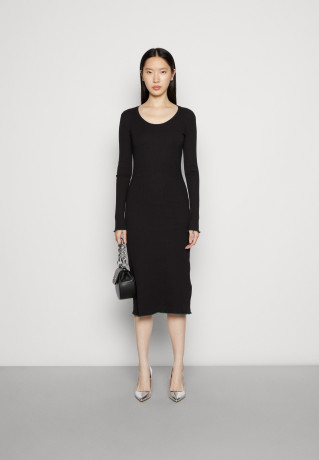 Tommy Hilfiger FRILL MIDI DRESS Jumper dress black ПЛАТЬЕ МИДИ FRILL платье-джемпер черный