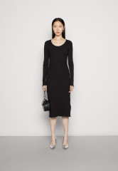 Tommy Hilfiger FRILL MIDI DRESS Jumper dress black ПЛАТЬЕ МИДИ FRILL платье-джемпер черный