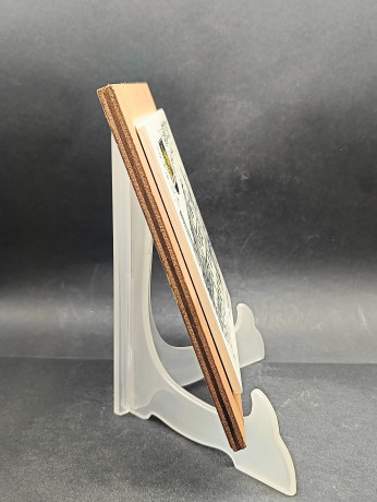 Панно декоративное винтажное Rupo "Ратуша в Маульбронне", керамич.плитка/дерево, 19 х 19 см, Германия, 1970-90гг.