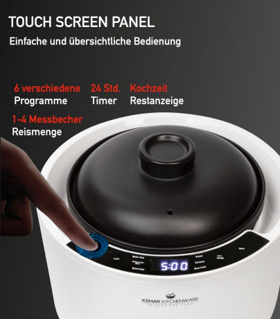 KeMar Kitchenware KeMar Kitchenware Multikocher KCC-280, 900 W, 2,50 l Schussel, Keramiktopf, Touchdisplay, 7 Programme, Timer KCC-280 KeMar Кухонная мультиварка KCC-280, 900 Вт, чаша 2,50 л, керамическая кастрюля, сенсорный дисплей, 7 программ, таймер