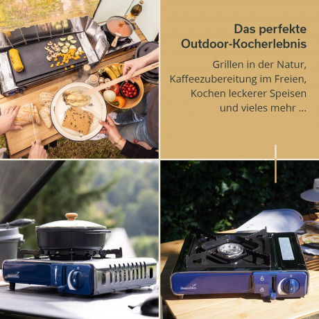 Skandika Skandika Gaskocher Brann 1-flammig, (1-St), robuster Campingkocher fur Gaskartuschen MSF-1A 227 g, Edelstahl  Газовая плита Skandika Brann 1 пламя, (1 шт.), прочная походная плита для газовых баллончиков MSF-1A 227 г, нержавеющая сталь