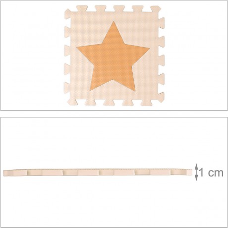 relaxdays 45 x Puzzlematte Sterne orange-beige 45 x коврик-пазл звезды оранжево-бежевый