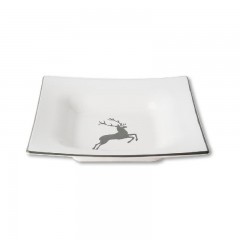 Gmundner Keramik Gmundner Keramik Grauer Hirsch Suppenteller 20x20x4,2 cm Керамическая тарелка Gmundner из серого оленя 20x20x4,2 см