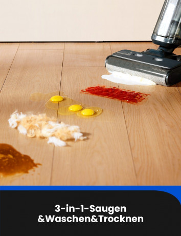 meeteu meeteu Nass-Trocken-Akkusauger 4-in-1 Kabellos mit Akku Staubsauger, 45 Minuten Laufzeit, automatische Reinigung Беспроводной пылесос Meeteu для влажной и сухой уборки, беспроводной пылесос 4-в-1 с аккумулятором, время работы 45 минут, автоматичес