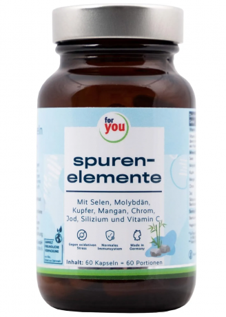 for you spurenelemente komplex 60 Kapseln, Комплекс микроэлементов с витамином C (Германия), цинк селен хром йод, 60шт