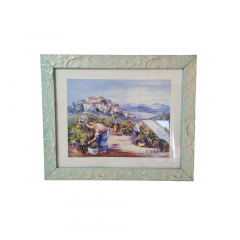 Картина винтажная &quot;Сбор винограда&quot; М.Кристоф, 35 x 28,5 см, Германия, 1960-70гг.