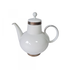 Чайник винтажный H&G Selb / Heinrich, белый фарфор с серебряным узором, 23 x 23 см, Германия, 1960-1970гг.