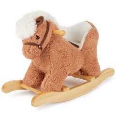bieco Schaukelpferd Plusch Pferd Schaukeltier 60 cm Baby Wippe Holz Spielzeug ab 9M Schaukeltiere Лошадка-качалка Плюшевая лошадка-качалка 60 см Детская качалка Деревянная игрушка от 9M Животные-качалки
