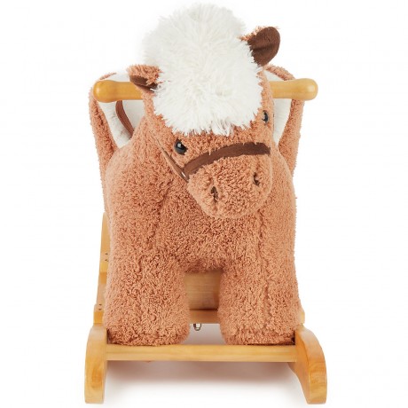 bieco Schaukelpferd Plusch Pferd Schaukeltier 60 cm Baby Wippe Holz Spielzeug ab 9M Schaukeltiere Лошадка-качалка Плюшевая лошадка-качалка 60 см Детская качалка Деревянная игрушка от 9M Животные-качалки