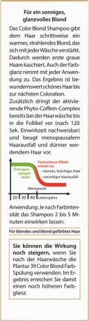 Plantur 39 Shampoo Phyto-Coffein Color Blond Шампунь Плантур 39 окрашивающий против выпадения волос, для светлых волос, 250 мл