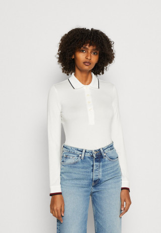 Tommy Hilfiger SLIM SPLIT Polo shirt ecru SLIM SPLIT рубашка поло экрю