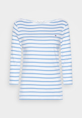 Tommy Hilfiger SLIM BOAT Neck 3/4 Sleeve Long sleeved top sky cloud/white SLIM BOAT Neck Рукав 3/4 Топ с длинными рукавами небо облако/белый