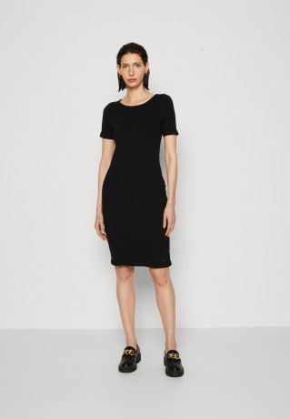 Tommy Hilfiger KNEE DRESS Jersey dress black ПЛАТЬЕ НА КОЛЕНАХ Платье из джерси черный