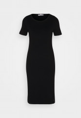 Tommy Hilfiger KNEE DRESS  Jersey dress black ПЛАТЬЕ НА КОЛЕНАХ Платье из джерси черный