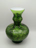 Ваза для цветов большая в зеленых оттенках Arte Deco винтажная, стекло, 25 см, Германия, 1960-80гг.