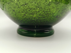 Ваза для цветов большая в зеленых оттенках Arte Deco винтажная, стекло, 25 см, Германия, 1960-80гг.