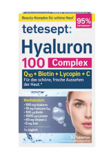 tetesept Hyaluron 100 Complex 30st, Гиалурон 100 + Ликопин + Q10 для красоты кожи, 30шт