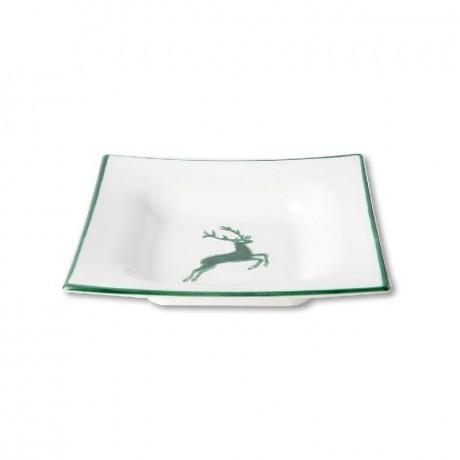 Gmundner Keramik Gmundner Keramik Gruner Hirsch Suppenteller 20x20x4,2 cm Керамическая тарелка Gmundner из зеленого оленя 20x20x4,2 см