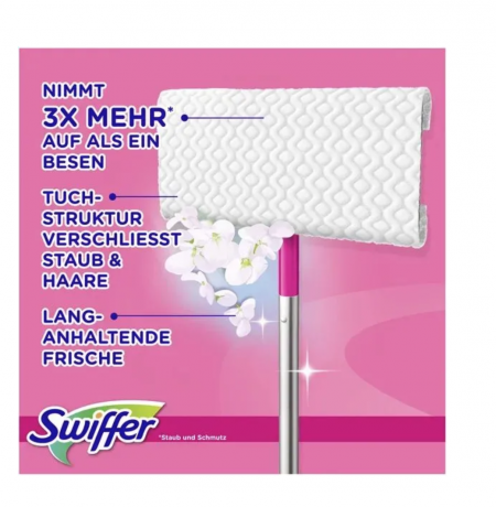 Swiffer Wischtucher Nachfullpackung 72st, Cалфетки для швабры Swiffer: сменные антистатические насадки от пыли и шерсти, 72 шт
