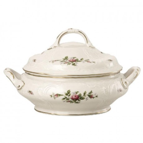 Rosenthal Rosenthal Sanssouci Elfenbein Moosrose neu Schussel mit Deckel 1,50 l Rosenthal Sanssouci Ivory Moosrose новая чаша с крышкой 1,50 л