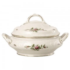 Rosenthal Rosenthal Sanssouci Elfenbein Moosrose neu Schussel mit Deckel 1,50 l Rosenthal Sanssouci Ivory Moosrose новая чаша с крышкой 1,50 л