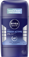 NIVEA MEN Fresh Active Deodorant Stick, 50 ml, Нивеа Мужской дезодорант стик, 0% алюминия, формула INFINIFRESH, 48ч защита, 50 мл