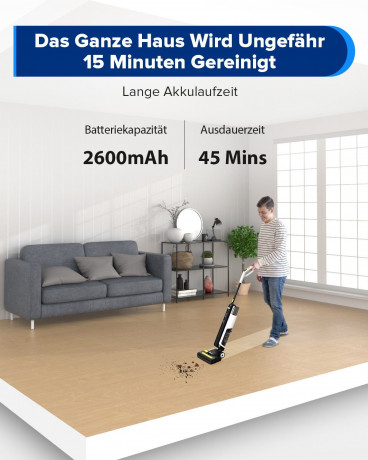 Redkey Redkey Nass-Trocken-Akkusauger W12 SE, 180,00 W, Nass-Trocken-Sauger Staubsauger,Wischmopp, Nass-und Trockensauger Selbstreinigung LED,Leistungsstark leicht leise Беспроводной пылесос Redkey для сухой и влажной уборки W12 SE, 180,00 Вт, пылесос дл