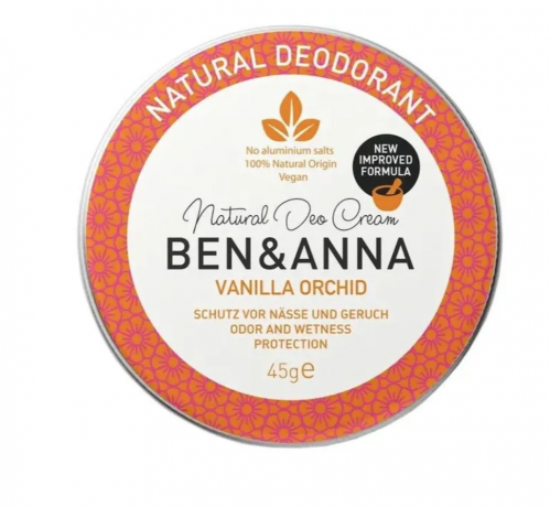 BEN&ANNA Deocreme Vanilla Orchid 45g, Ben & Anna Натуральный крем дезодорант Ваниль и орхидея, 45 г