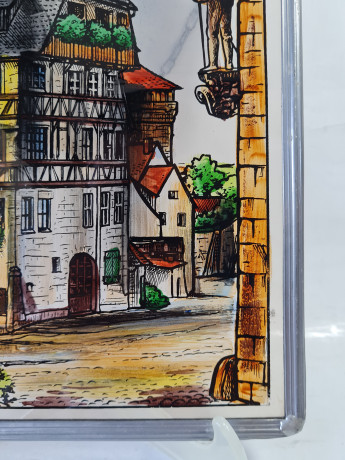 Картина винтажная "Нюрнберг", на стекле с металлич.цепочкой, 29 x 23 см, Германия, 1960-70гг.