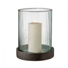 Bitz Bitz Kusintha - Glas green / black Windlicht mit LED-Kerze h: 24 cm Bitz Kusintha - Стеклянный зеленый/черный фонарь со светодиодной свечой, высота: 24 см