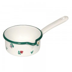 Gmundner Keramik Gmundner Keramik by Riess Streublumen Stielkasserolle mit grossem Ausguss - Emaille 0,75 L / d: 14 cm Кастрюля Gmundner Ceramics by Riess Scattered Flowers с большим носиком - эмаль 0,75 л / диаметр: 14 см