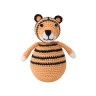 SindiBaba® Baby-Stehaufmannchen Tiger TONI gehakelt mit Glockchen Детская стоячая игрушка тигренок TONI связана крючком с колокольчиком
