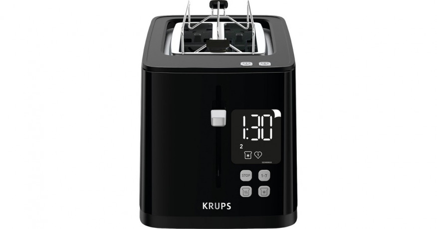 Krups Krups Smart'n Light Toaster KH6418 schwarz, 850 Watt, fur 2 Scheiben Toast  schwarz Тостер Krups Smart&#39;n Light KH6418 черный, 850 Вт, на 2 ломтика тостов
