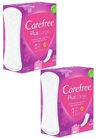 Carefree  Slipeinlagen Large Plus leichter Duft, Прокладки ежедневные Large Plus с легким ароматом, 48 шт, 2 упаковки (96 шт)