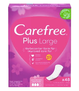 Carefree  Slipeinlagen Large Plus leichter Duft, Прокладки ежедневные Large Plus с легким ароматом, 48 шт, 2 упаковки (96 шт)