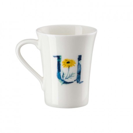 Hutschenreuther Hutschenreuther Flower Alphabet Becher mit Henkel U-Ursinia Hutschenreuther Кружка с цветочным алфавитом и ручкой U-Ursinia